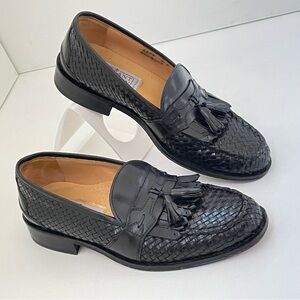 Mercanti Fiorentini Leather Loafers Tassel Woven 8 Men Shoes Chunky Grunge City